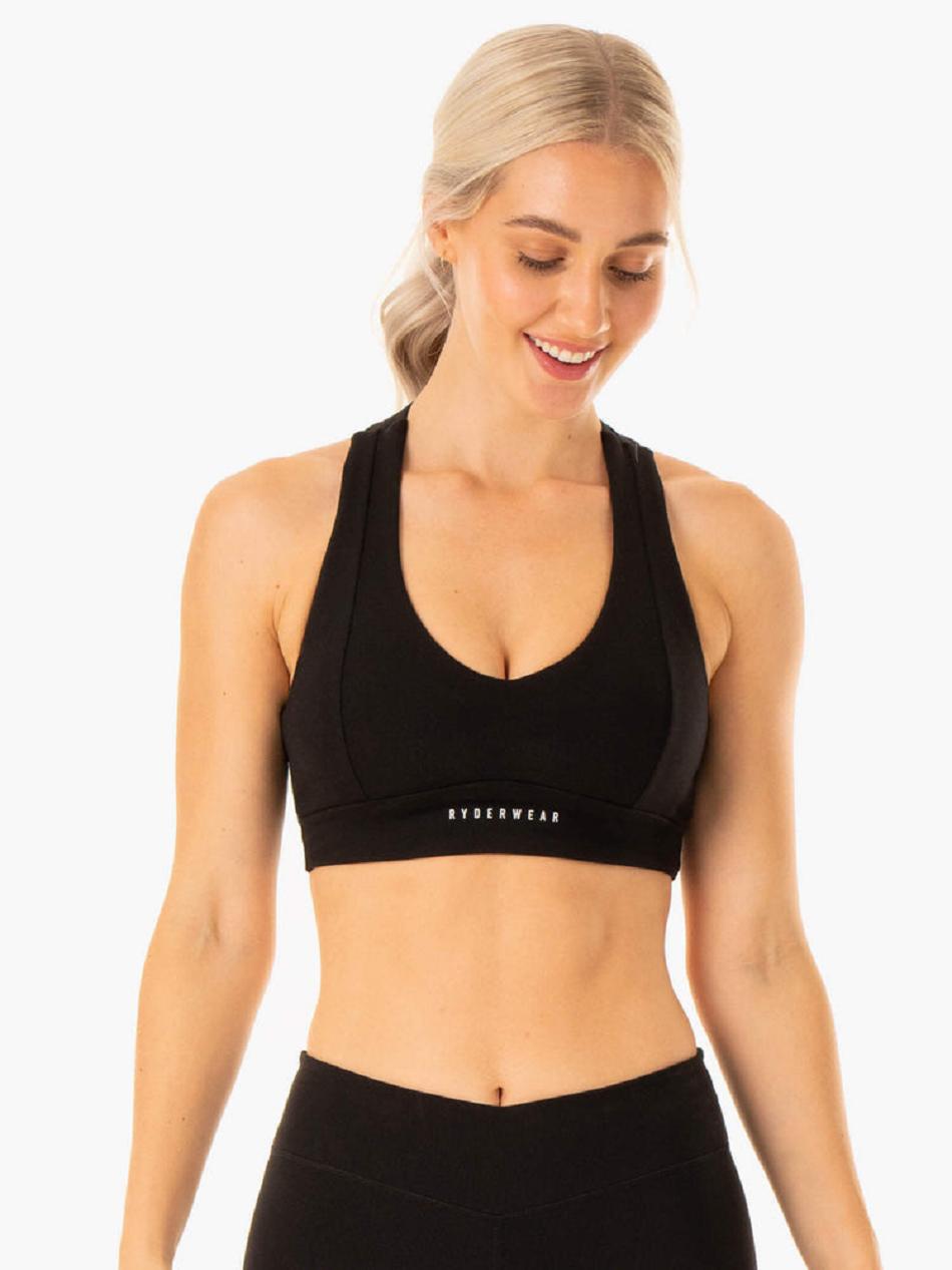 Black Women\'s Ryderwear Revival Sports Bras | 93S47787