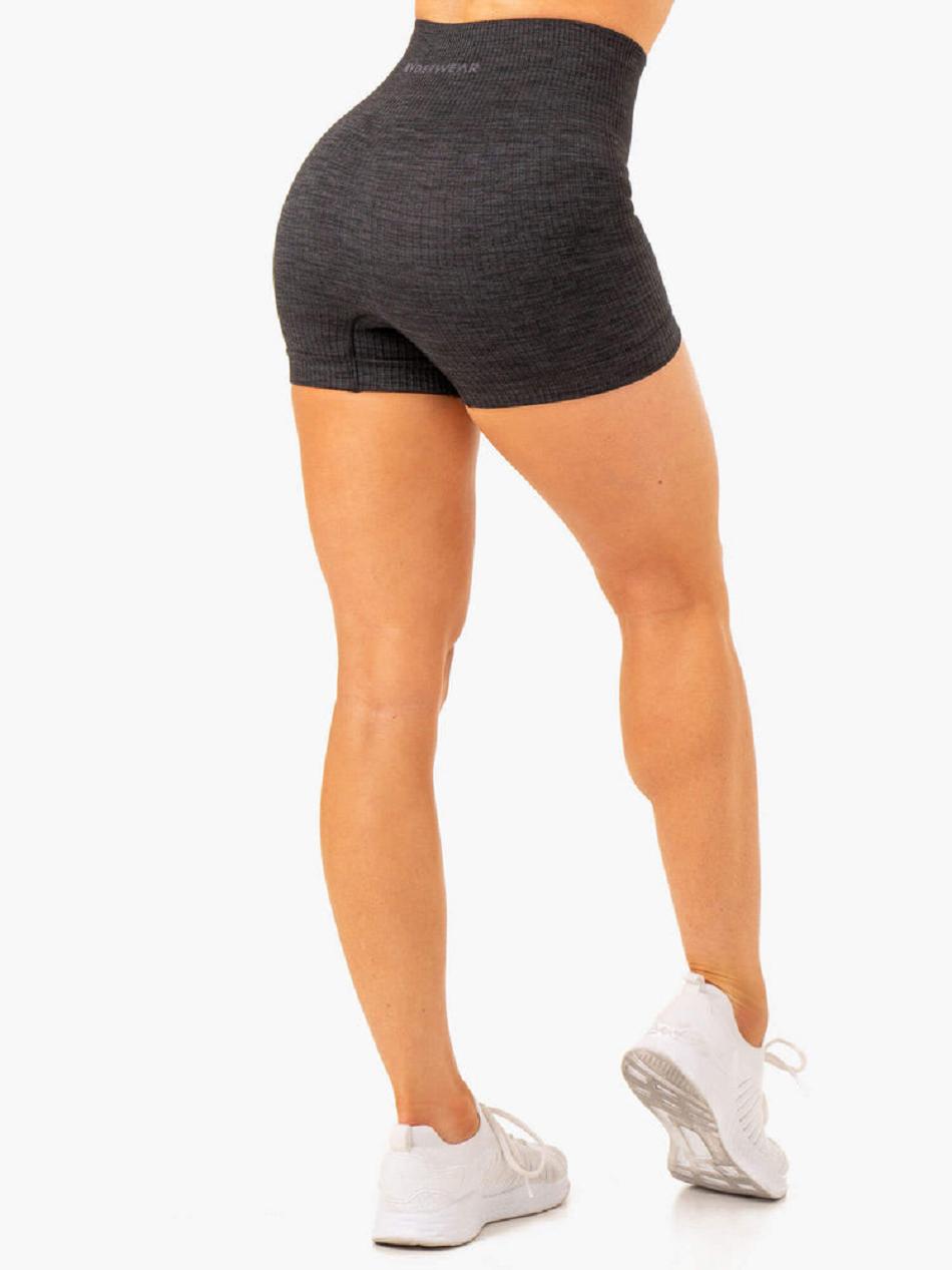 Black Women's Ryderwear Rib Seamless Shorts | DF5119671