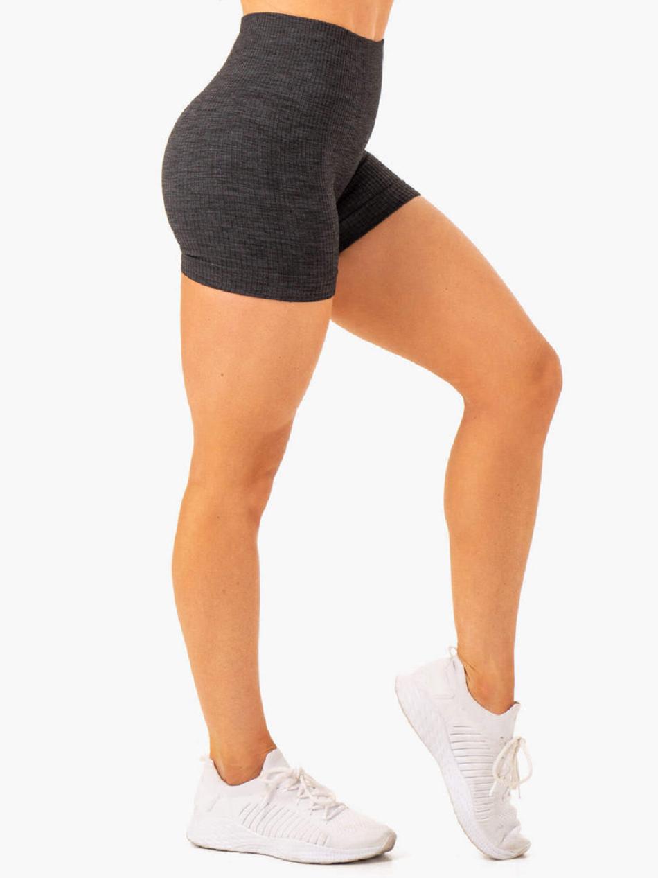 Black Women\'s Ryderwear Rib Seamless Shorts | DF5119671