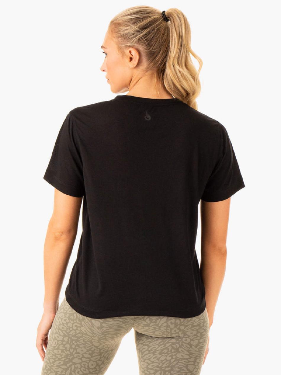 Black Women's Ryderwear Rotation T-shirt | DF7324829