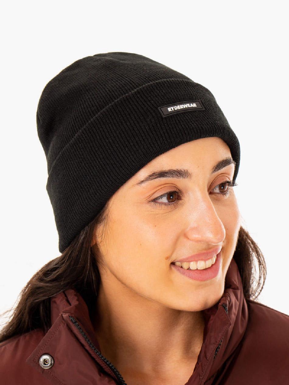 Black Women's Ryderwear Ryderwear Beanie Accessories | 82KR42883