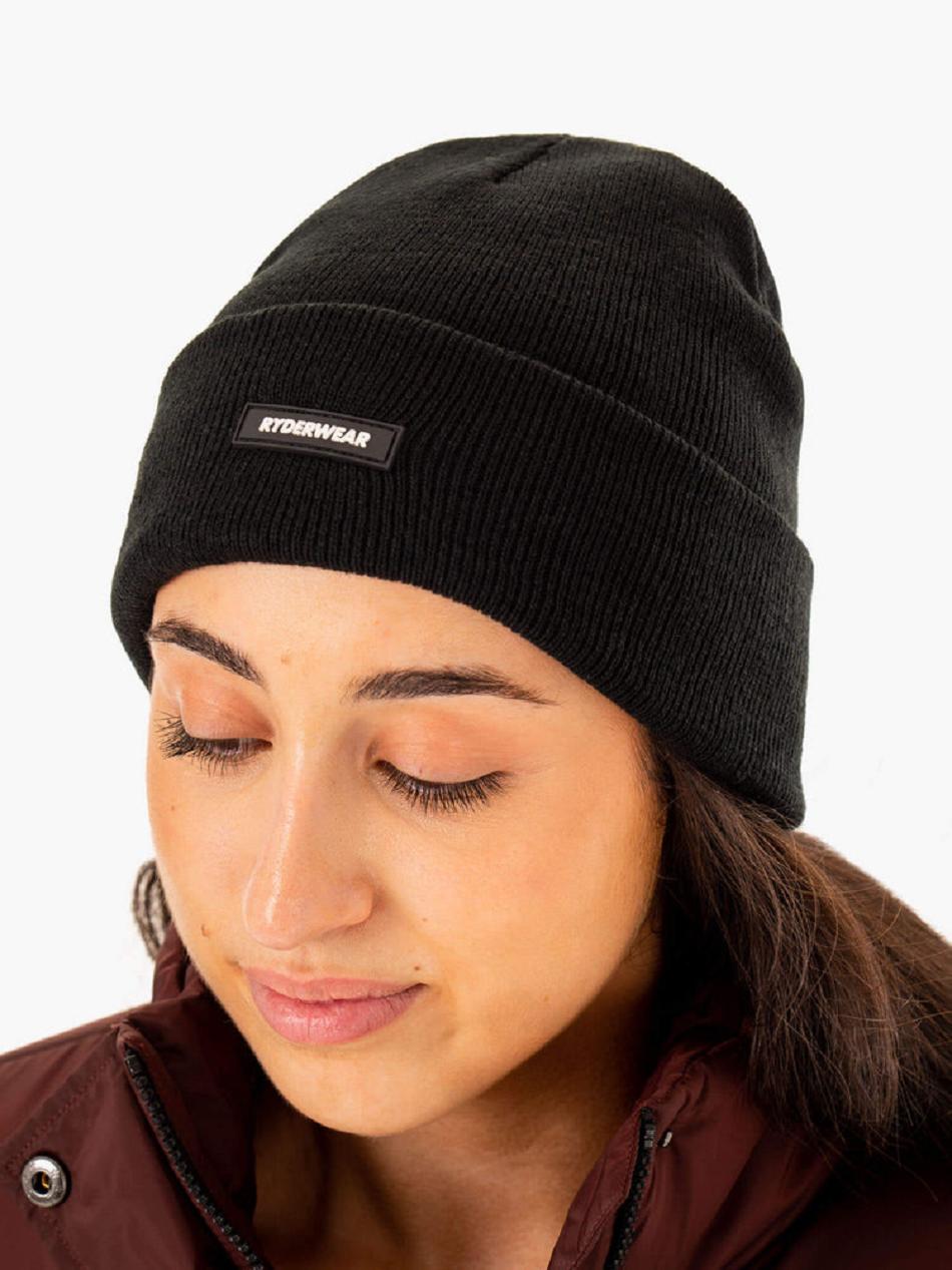 Black Women's Ryderwear Ryderwear Beanie Accessories | 82KR42883