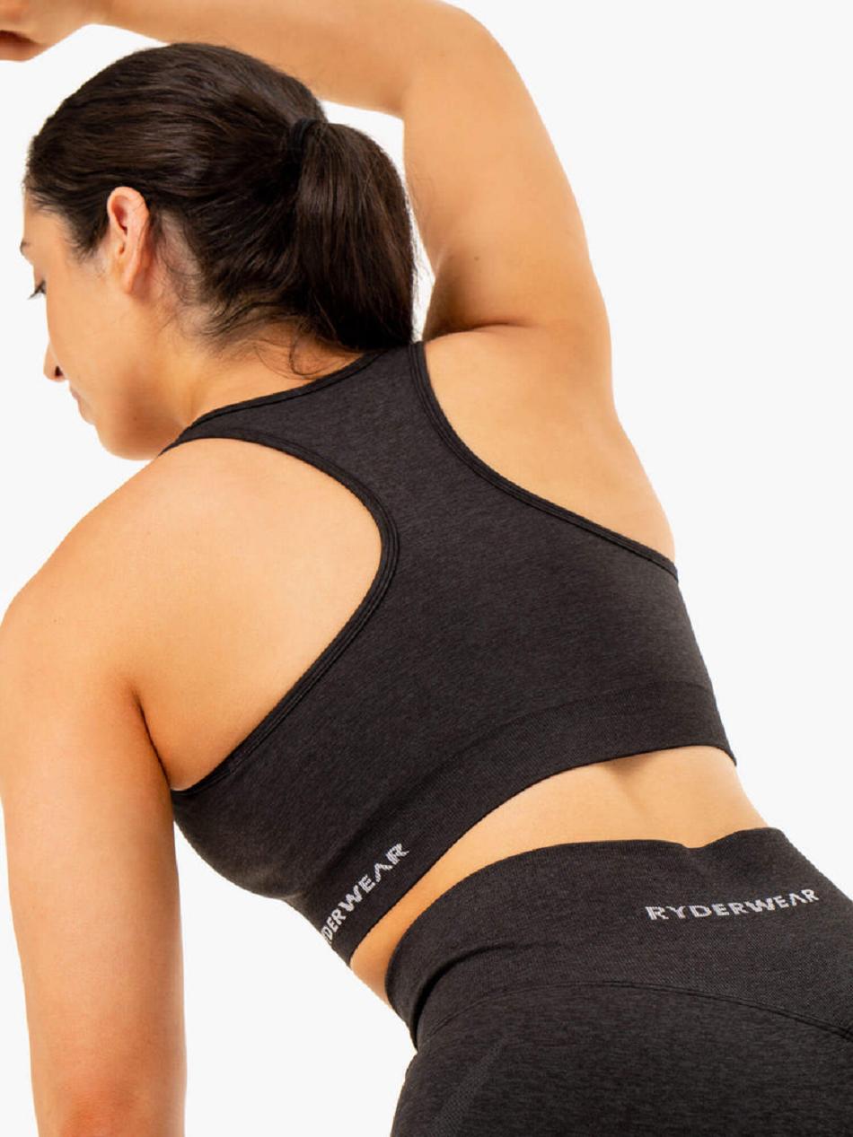 Black Women's Ryderwear Sculpt Racer Back Sports Bra Seamless | 47RW47688