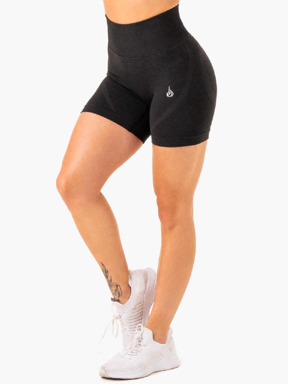 Black Women's Ryderwear Sculpt Seamless Shorts | 49RC55870