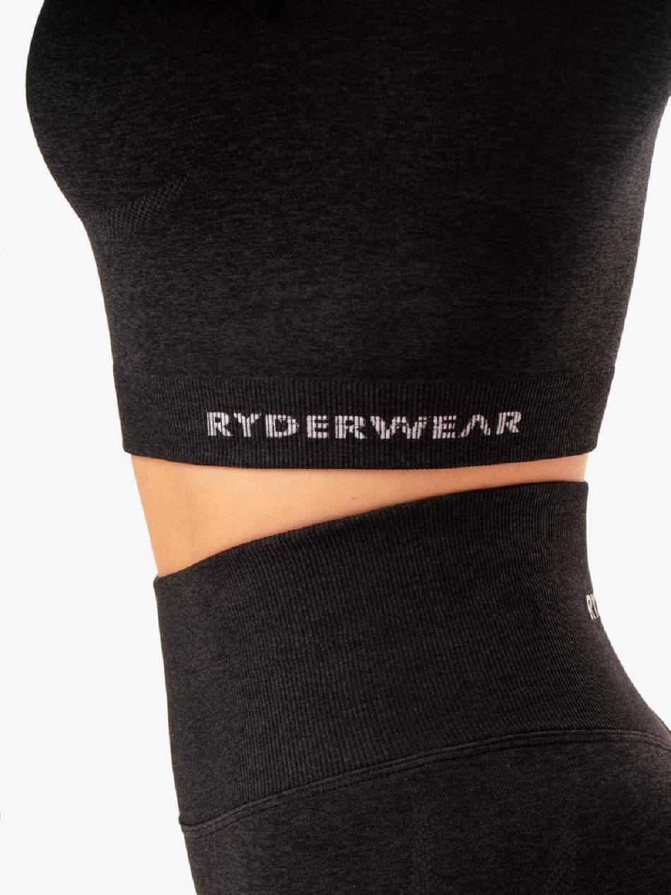 Black Women's Ryderwear Sculpt Seamless Long Sleeve Top Top | 623Y49439