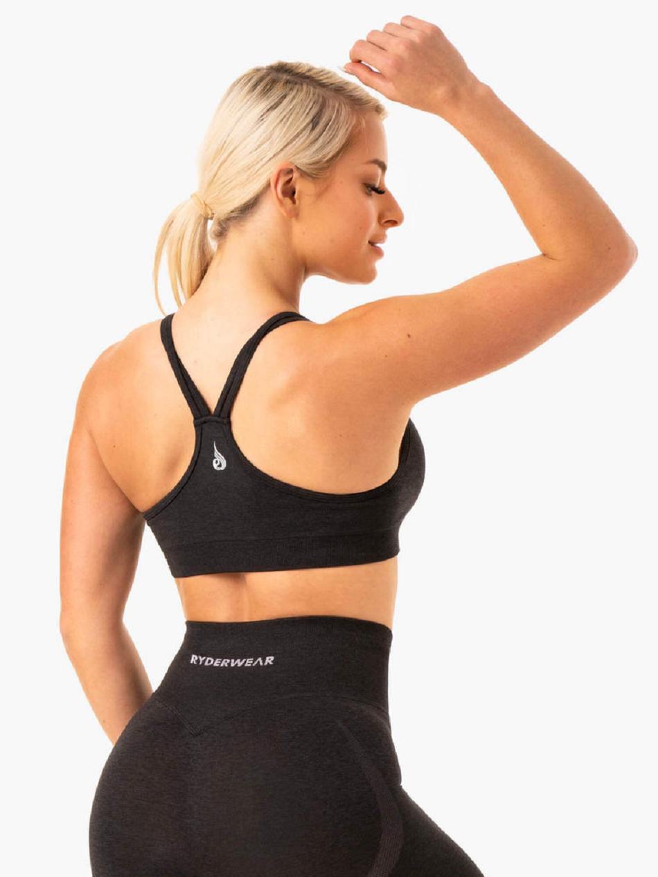 Black Women's Ryderwear Sculpt Seamless Sports Bras | SF5531158