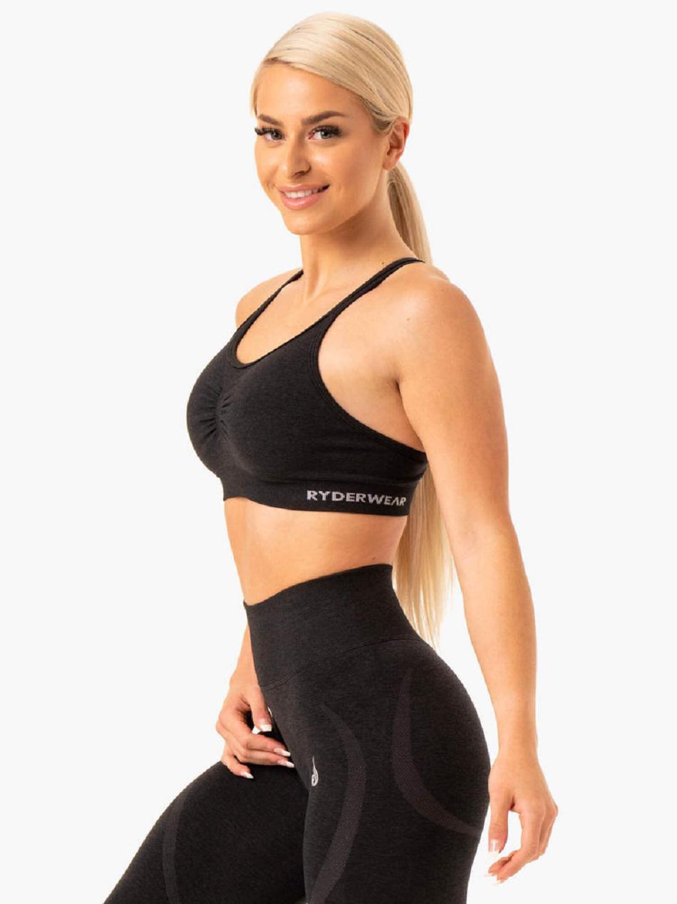 Black Women\'s Ryderwear Sculpt Seamless Sports Bras | SF5531158