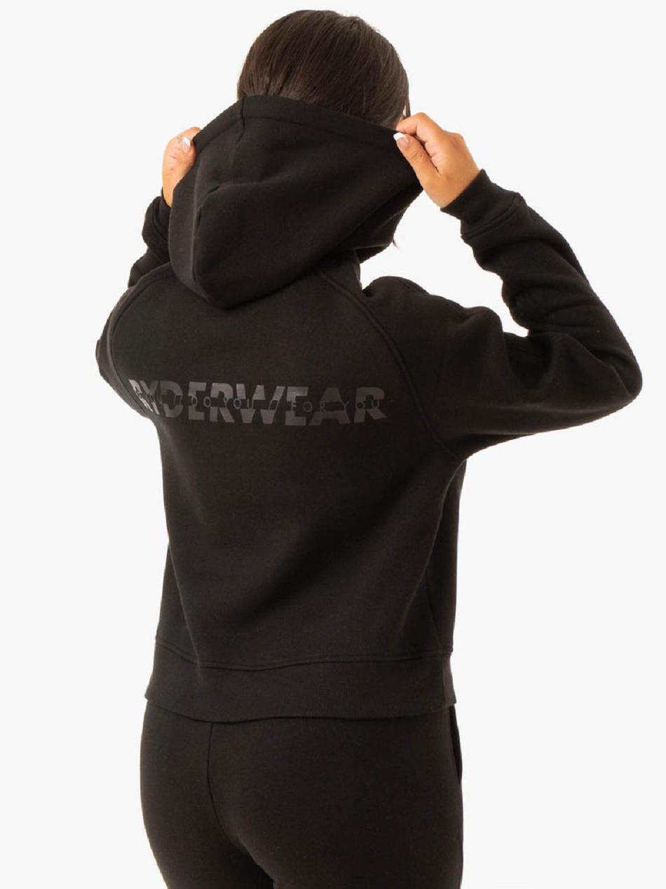 Black Women's Ryderwear Sideline Hoodie Top | 65YH80358