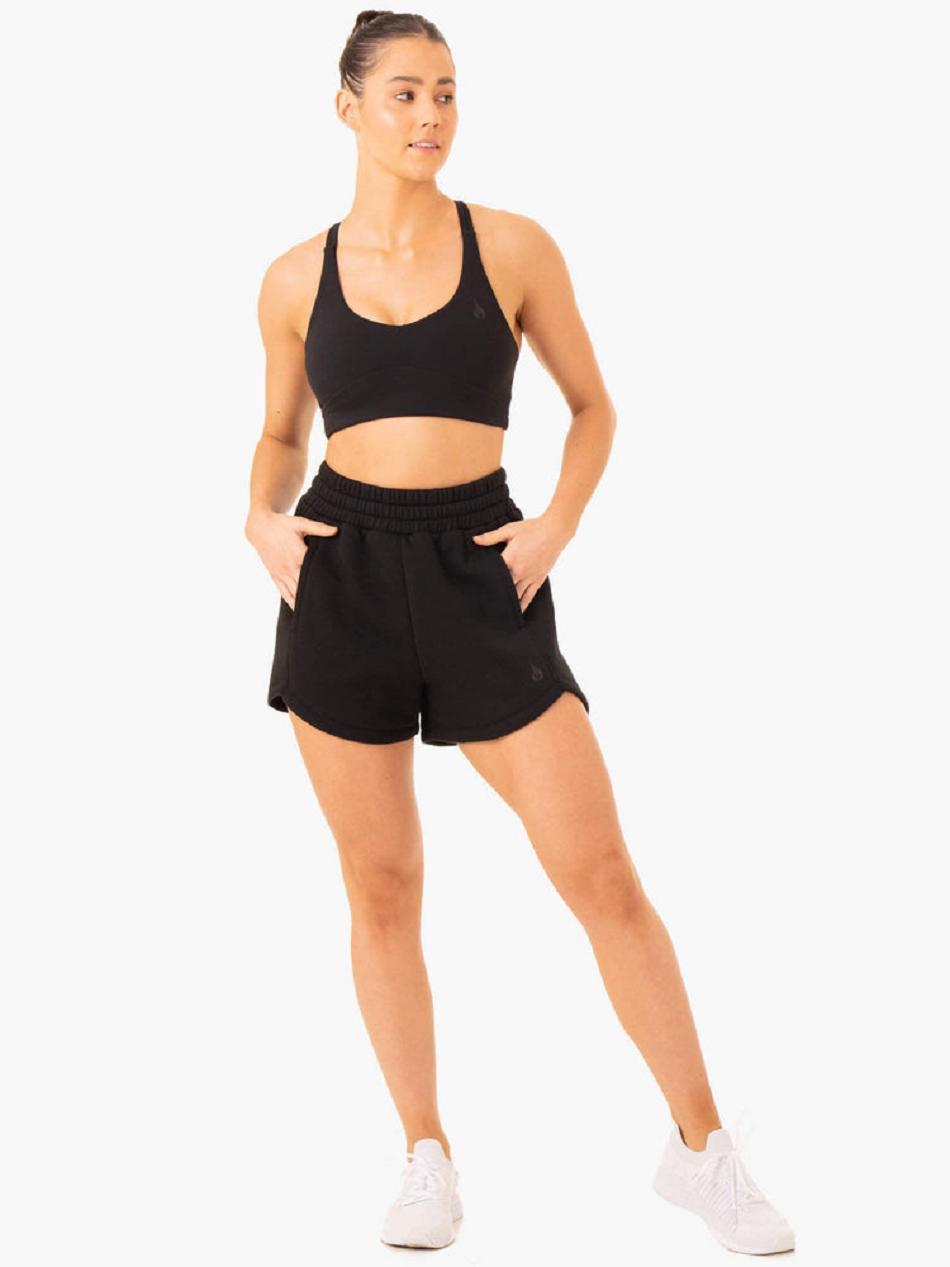 Black Women's Ryderwear Sideline Track Shorts | 6Y5358845