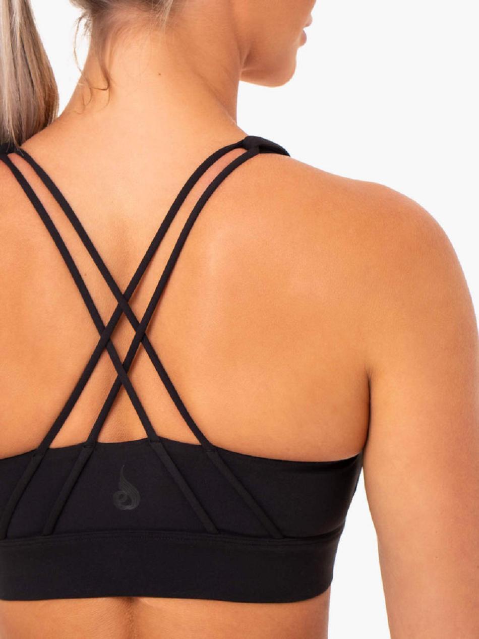 Black Women's Ryderwear Sola Sports Bras | HY5816647