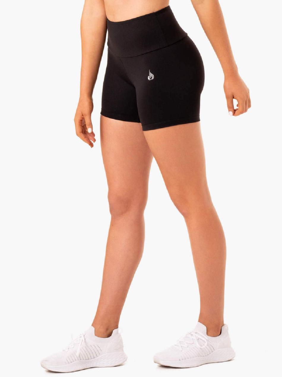 Black Women's Ryderwear Staples Mid Length Shorts Scrunch Bum | G5B46893