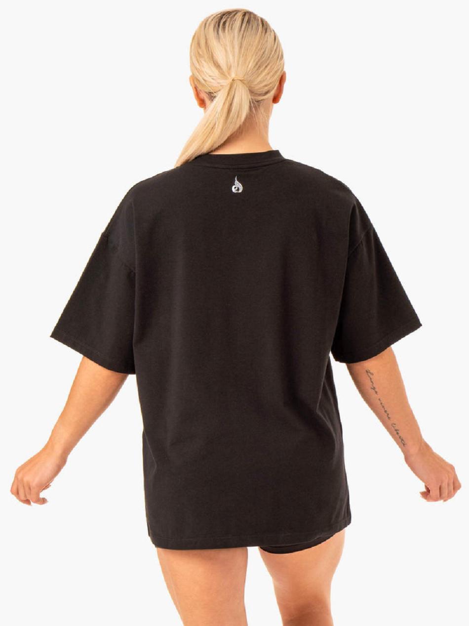 Black Women's Ryderwear Staples Oversized T-shirt | OKT19997