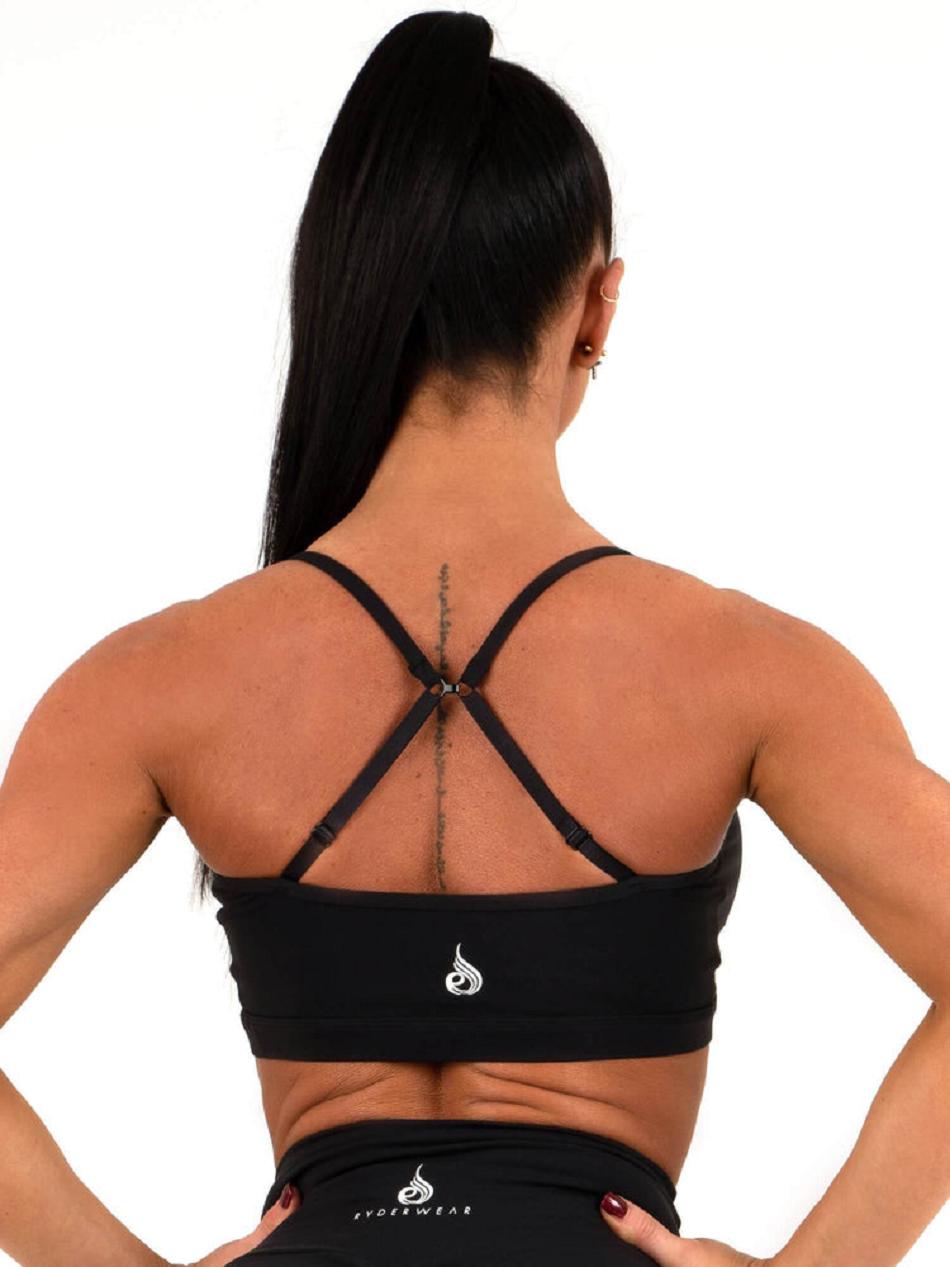 Black Women's Ryderwear Staples Sports Bras | 58NG40184