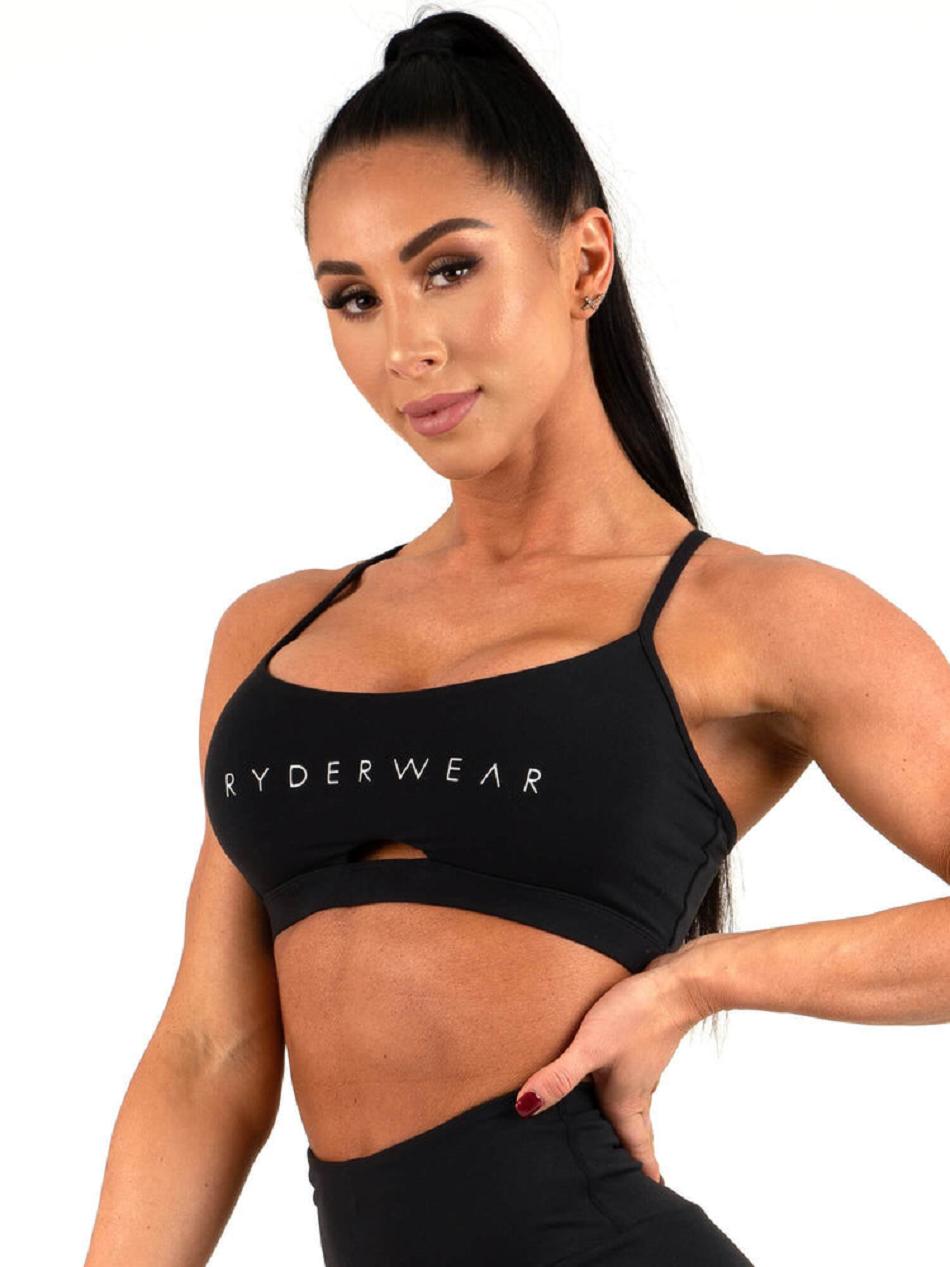 Black Women's Ryderwear Staples Sports Bras | 58NG40184