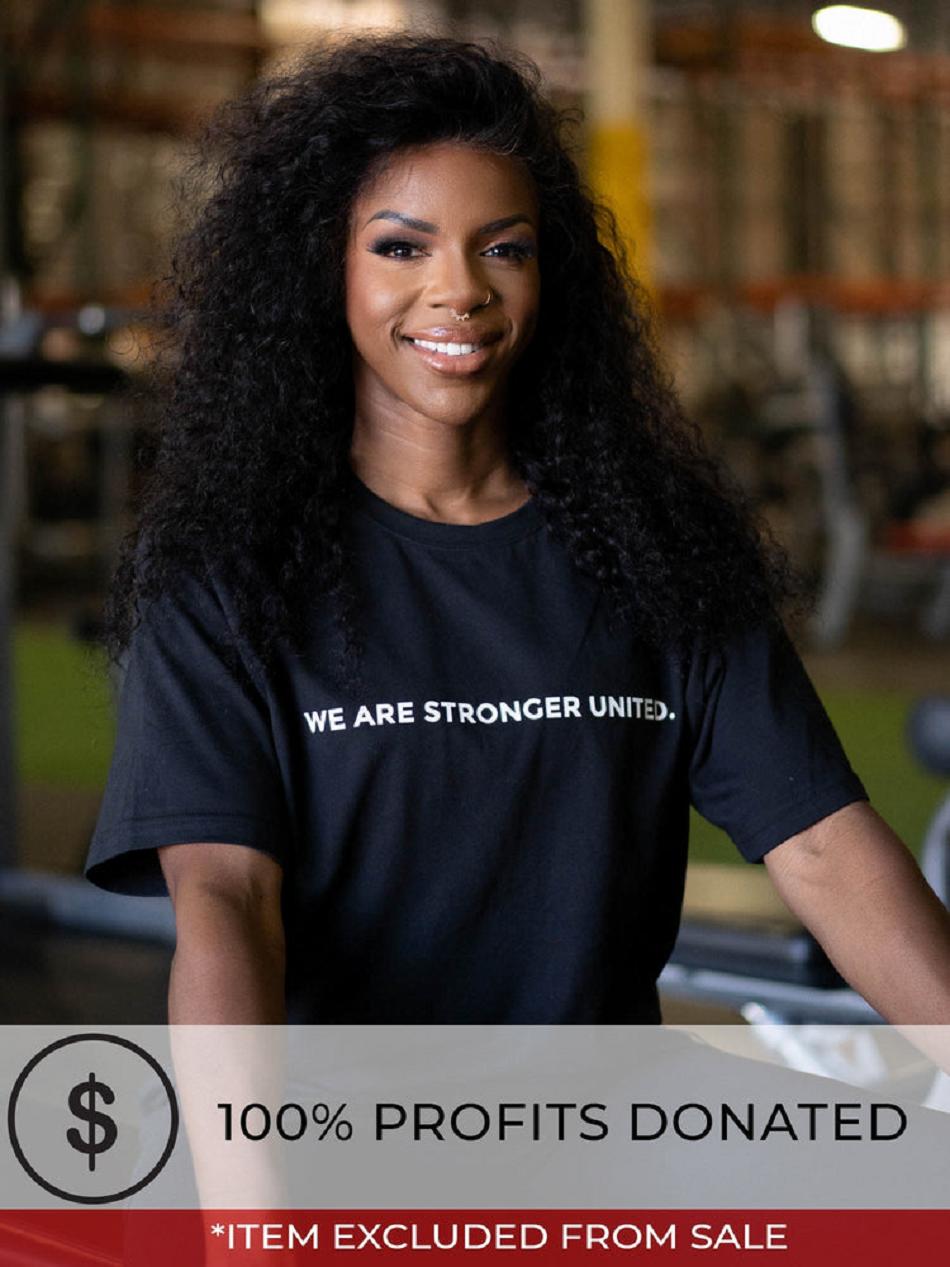 Black Women\'s Ryderwear Stronger United Oversized T-Shirt Top | 128J32605