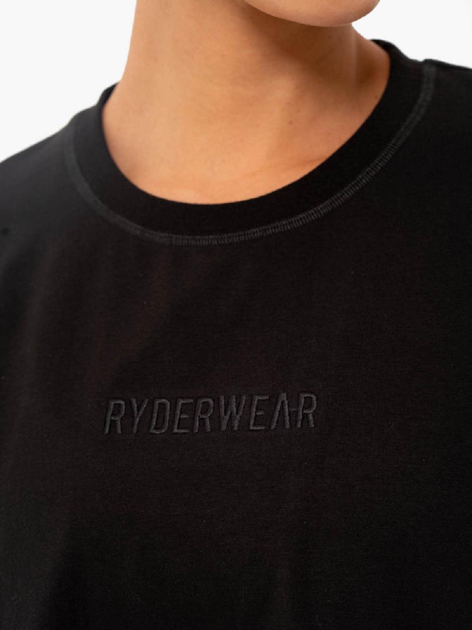 Black Women's Ryderwear Studio T-Shirt Top | 63JF76688