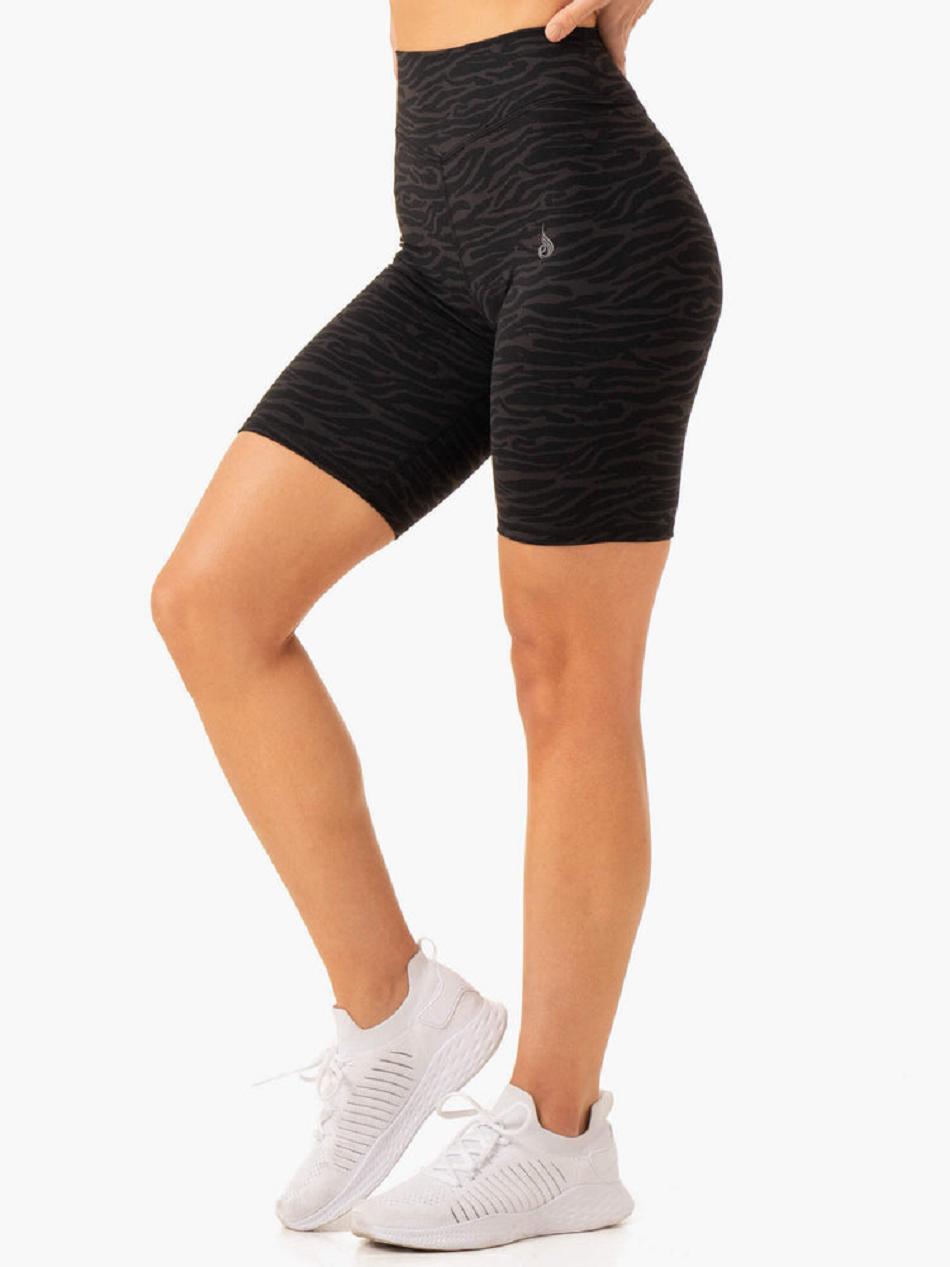 Black Women's Ryderwear Transform Mid Length Shorts | MNG80088