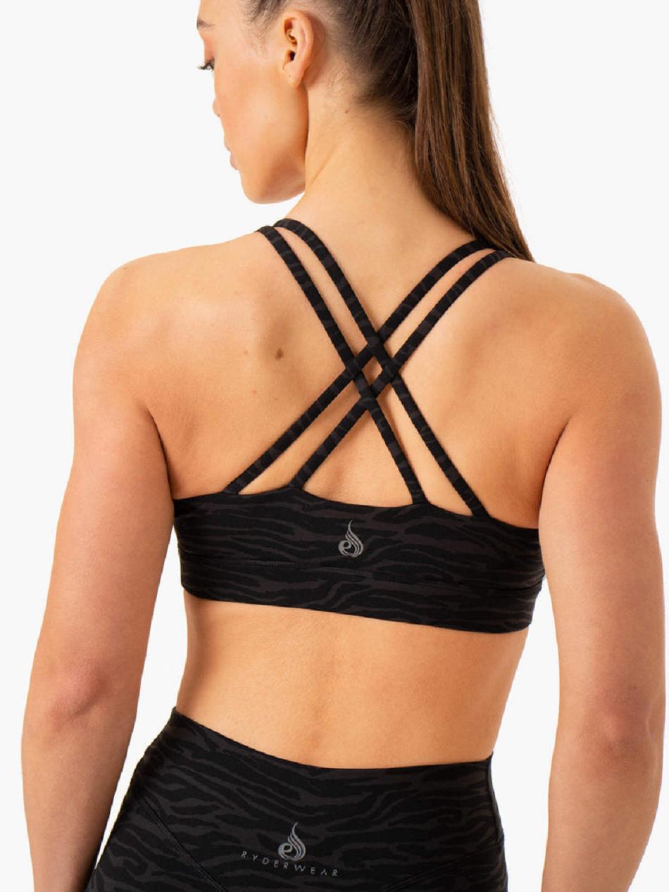 Black Women's Ryderwear Transform Twist Sports Bras | 54EW95287