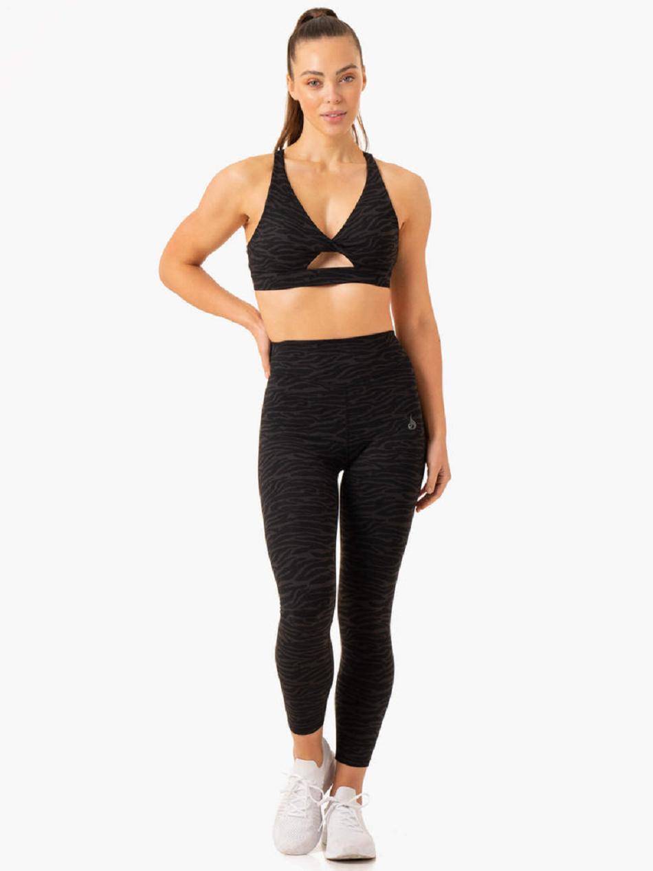 Black Women's Ryderwear Transform Twist Sports Bras | 54EW95287