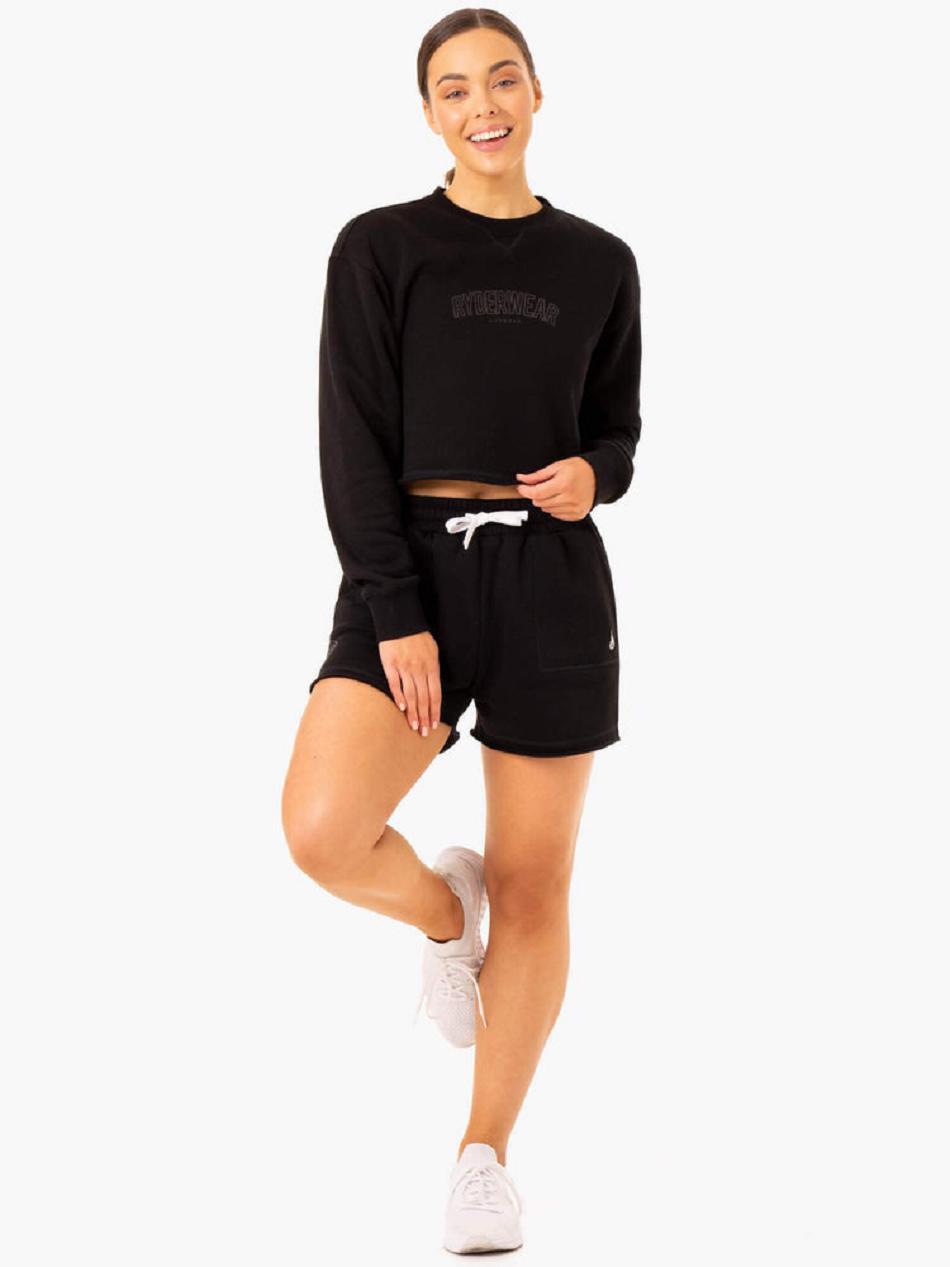 Black Women's Ryderwear Ultimate Longline Track Shorts | YGJ77703