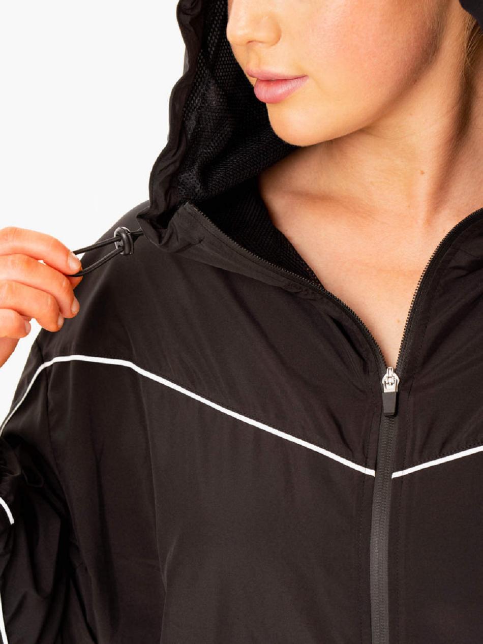 Black Women's Ryderwear Ultimate Windbreaker Top | 66YF81293