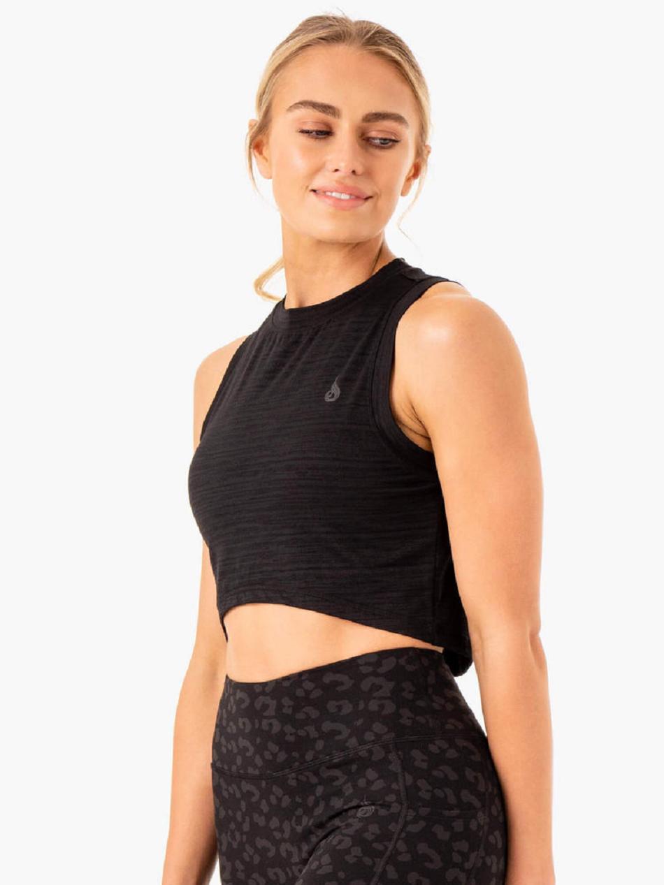 Black Women's Ryderwear Ultra Scoop Tanks | 6D6684837