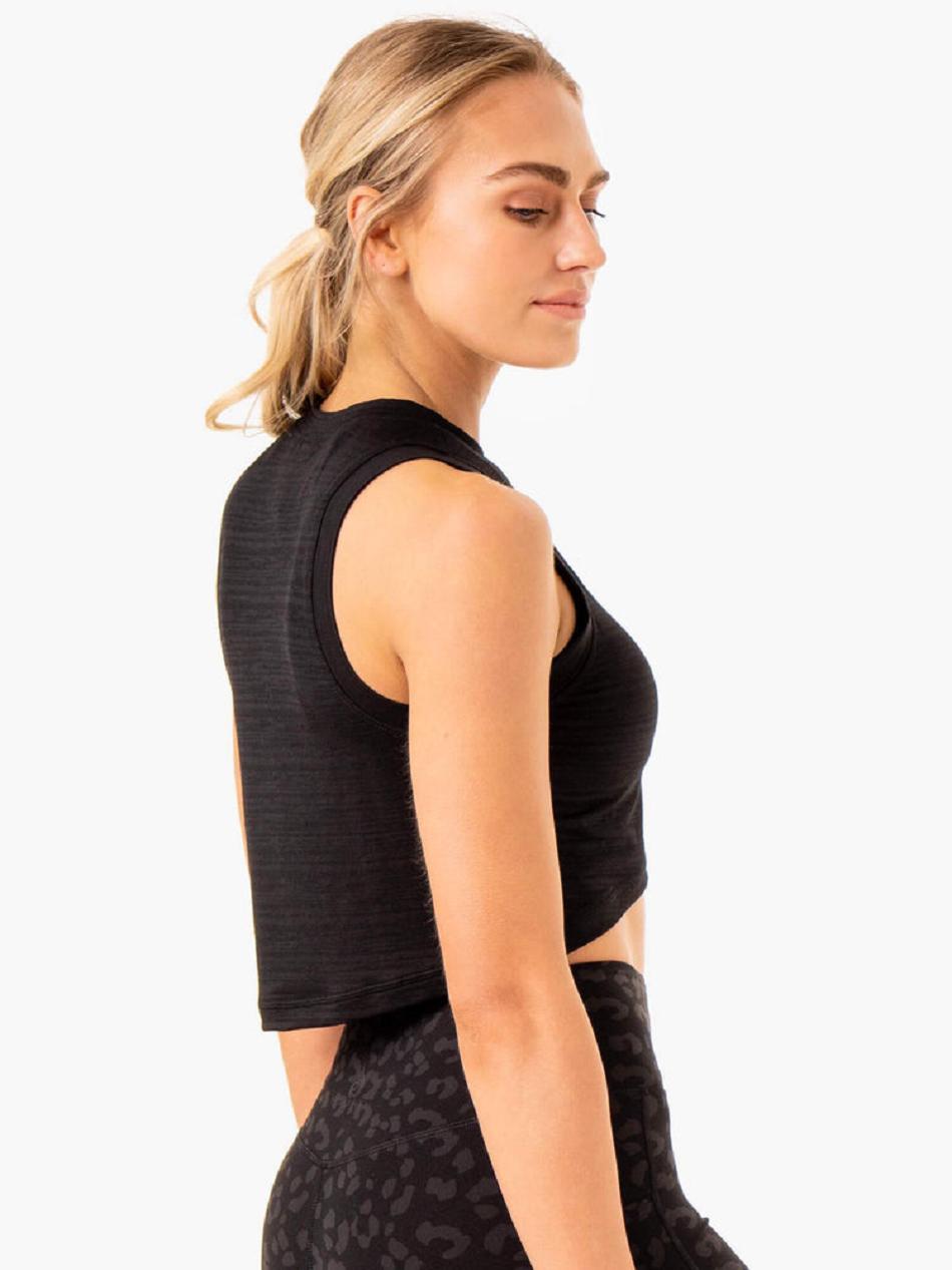 Black Women's Ryderwear Ultra Scoop Tanks | 6D6684837