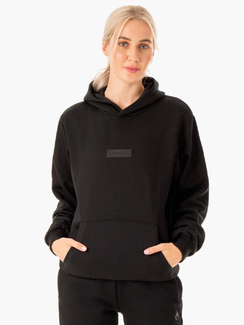 Black Women's Ryderwear Unisex Pullover Hoodie Trackset | 79GA45308