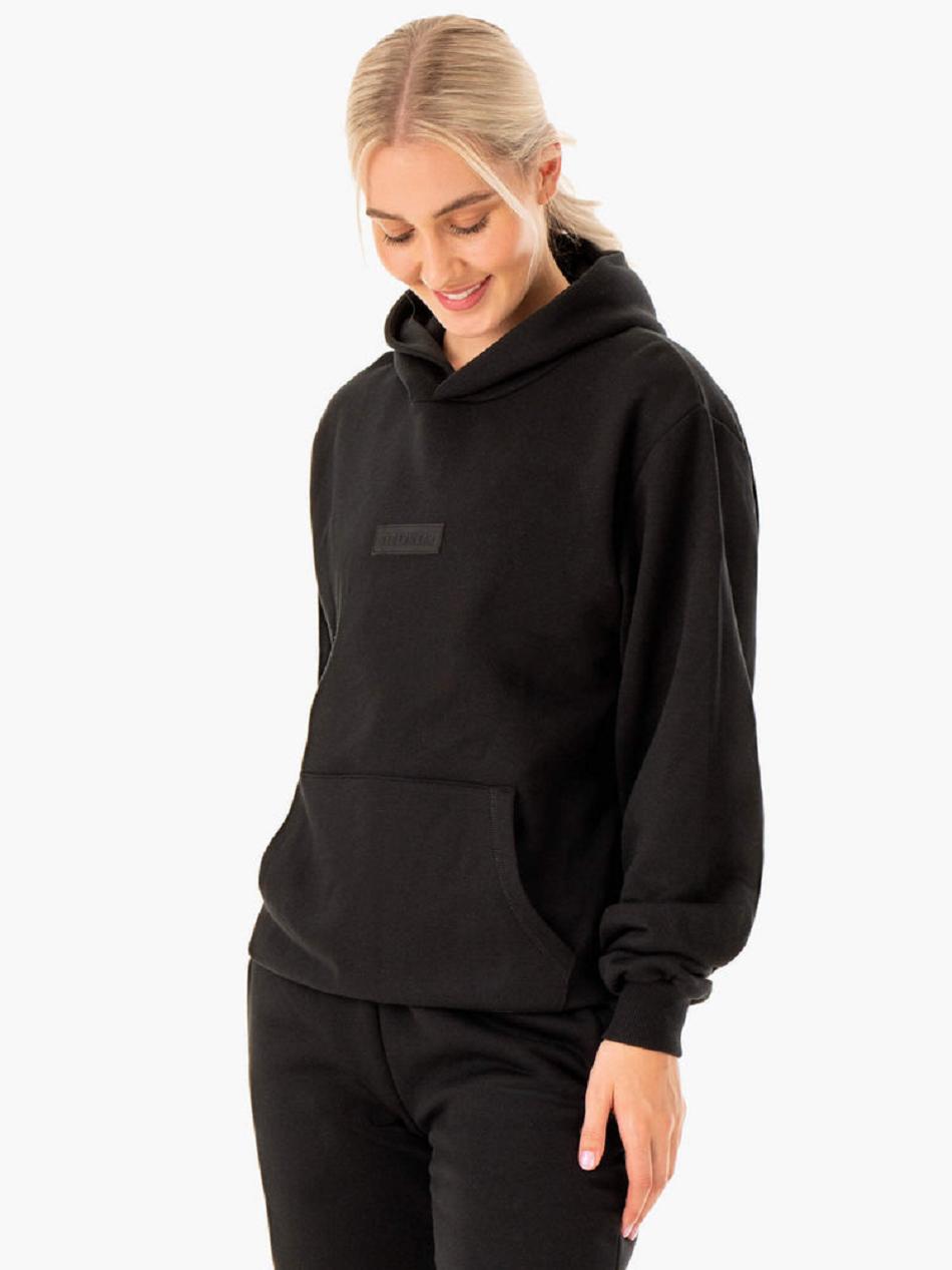 Black Women's Ryderwear Unisex Pullover Hoodie Trackset | 79GA45308