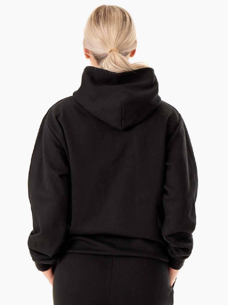 Black Women's Ryderwear Unisex Pullover Hoodie | FG91572