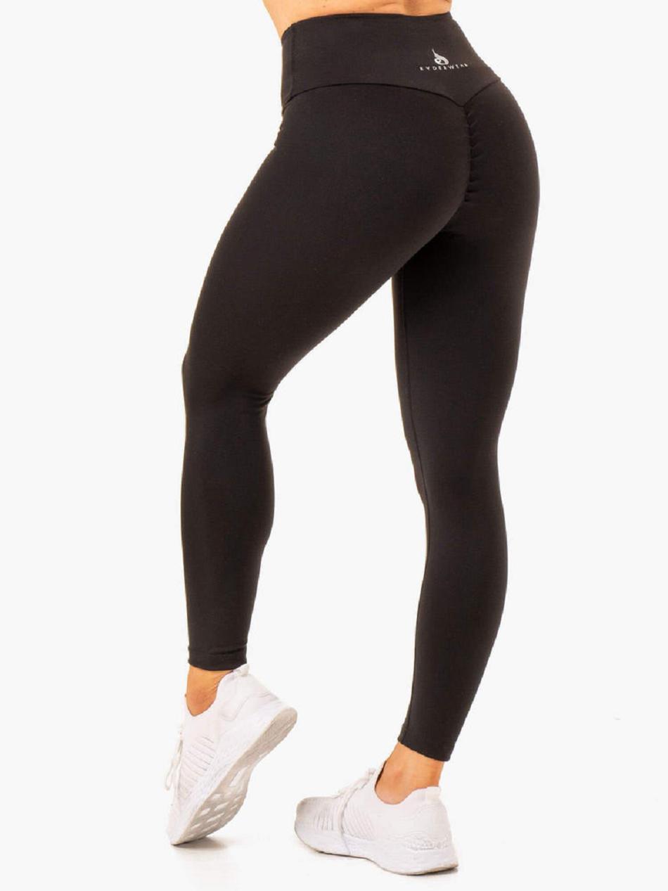 Black Women's Ryderwear Vital High Waisted Leggings Scrunch Bum | 44ES24888