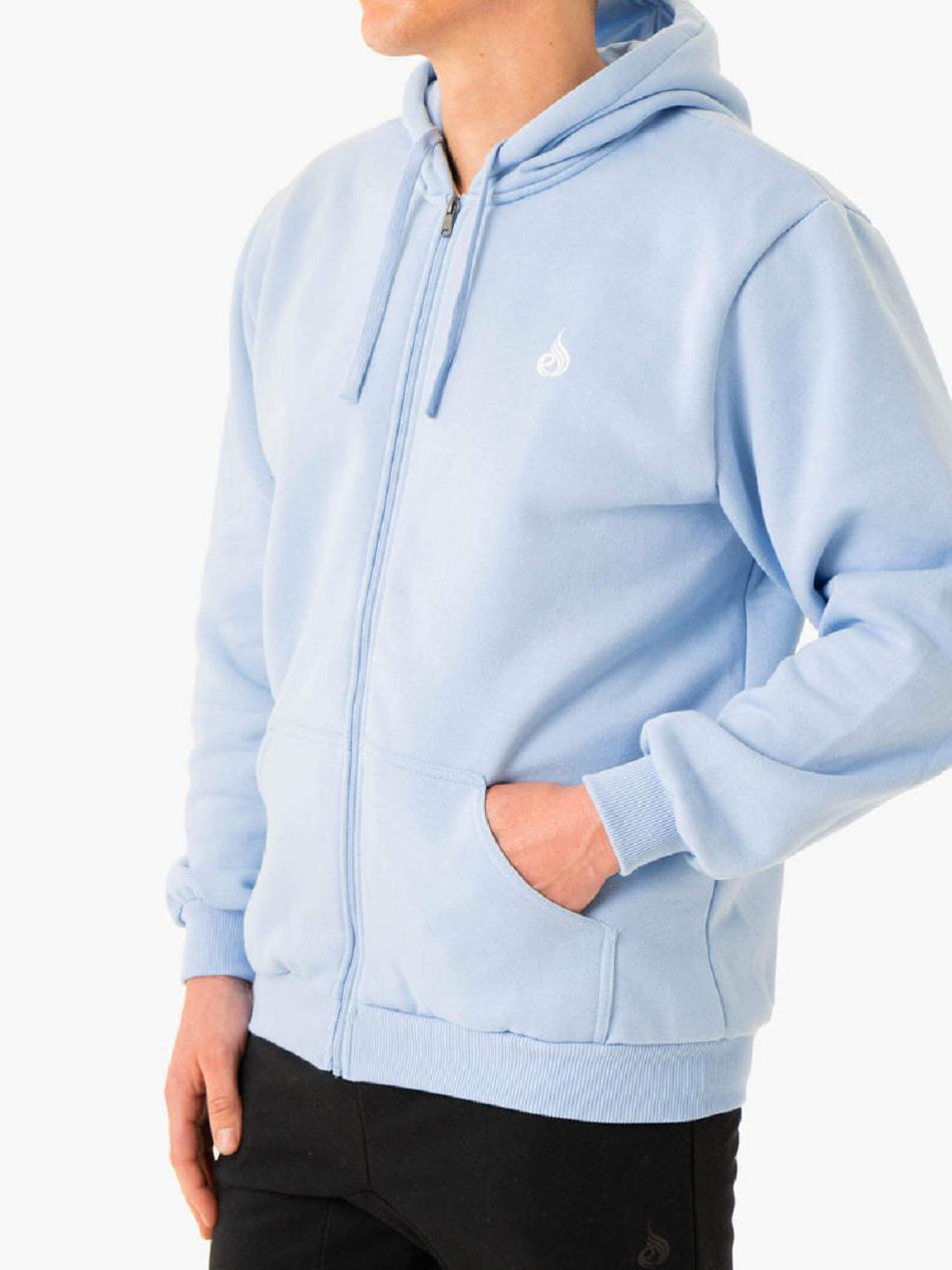 Blue / Blue Men's Ryderwear Essential Zip Up Jacket Top | 92KR91418