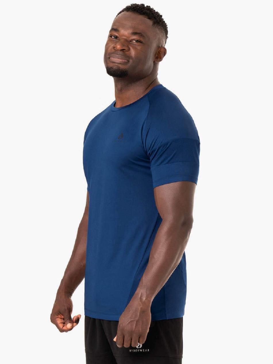 Blue Men\'s Ryderwear Action Mesh T-Shirt Top | MNG49410