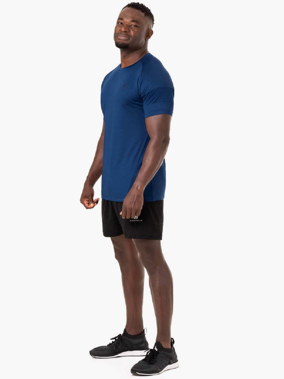 Blue Men's Ryderwear Action Mesh T-shirt | DF8669071