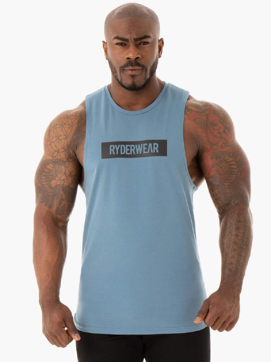 Blue Men\'s Ryderwear Base Baller Tank Top | 85RW25740