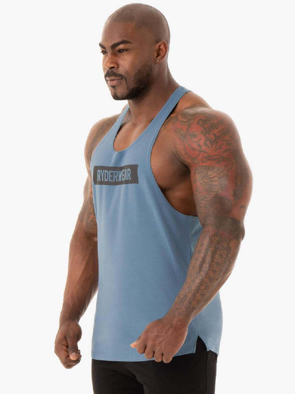 Blue Men's Ryderwear Base Stringer T-Back Tanks | 6Y8247806