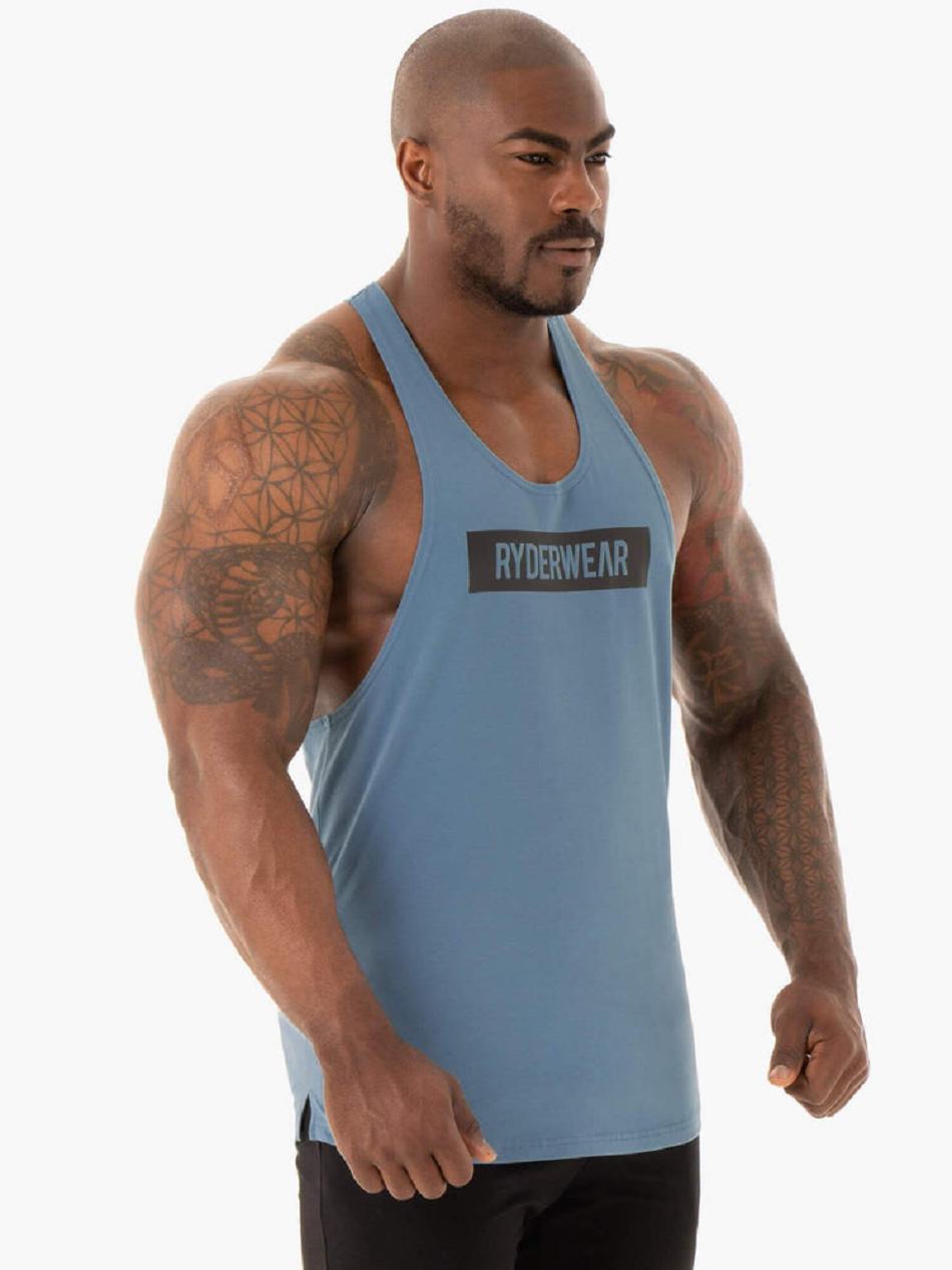 Blue Men's Ryderwear Base Stringer T-Back Tanks | 6Y8247806