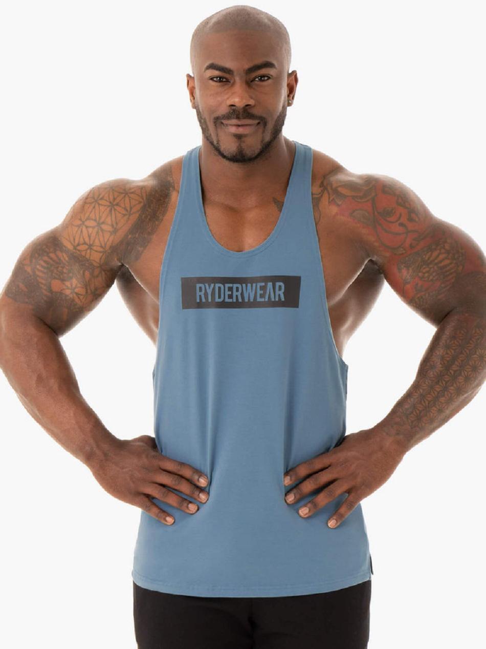 Blue Men\'s Ryderwear Base Stringer T-Back Tanks | 6Y8247806