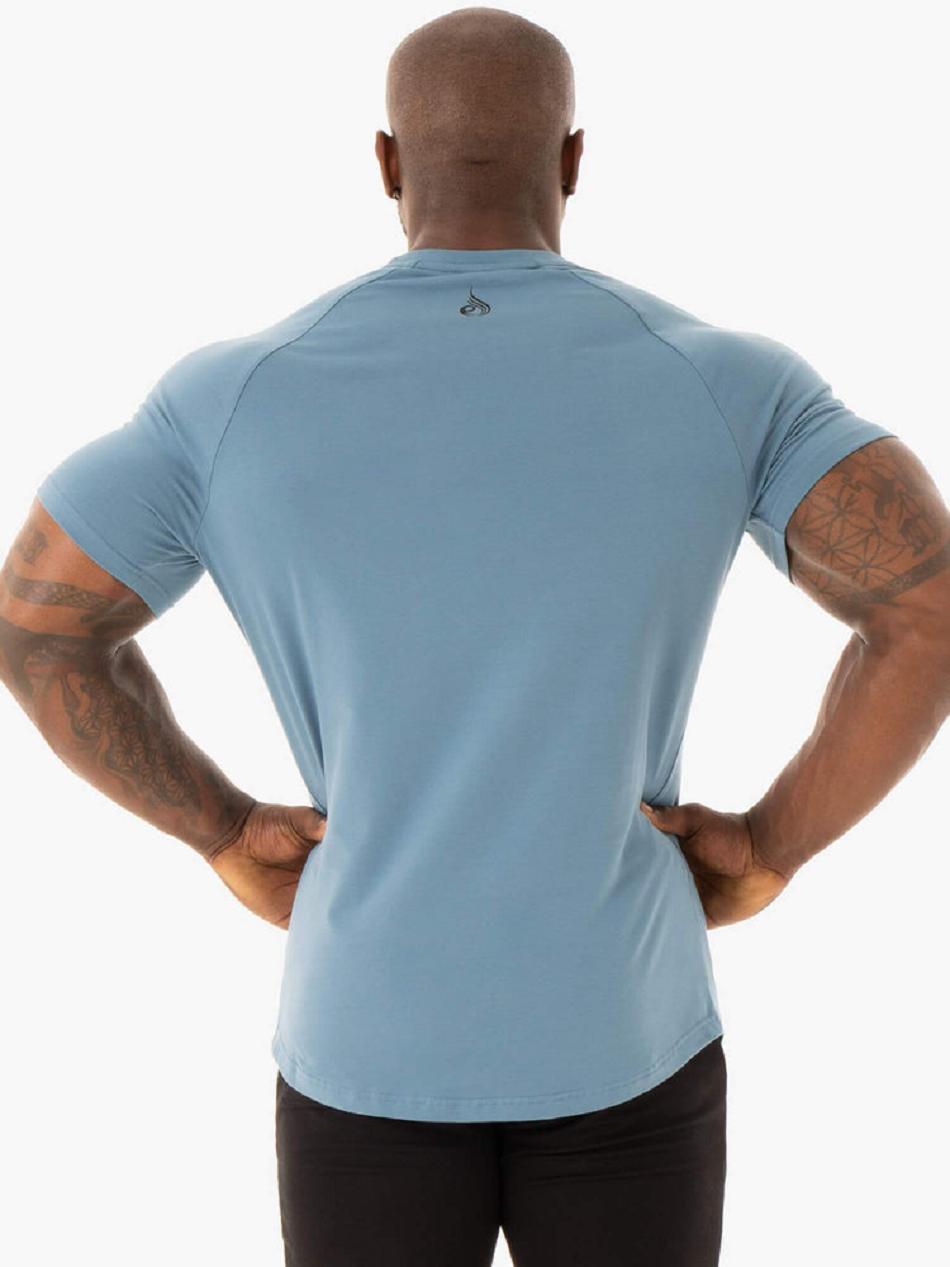 Blue Men's Ryderwear Base T-Shirt Top | 137Y74843