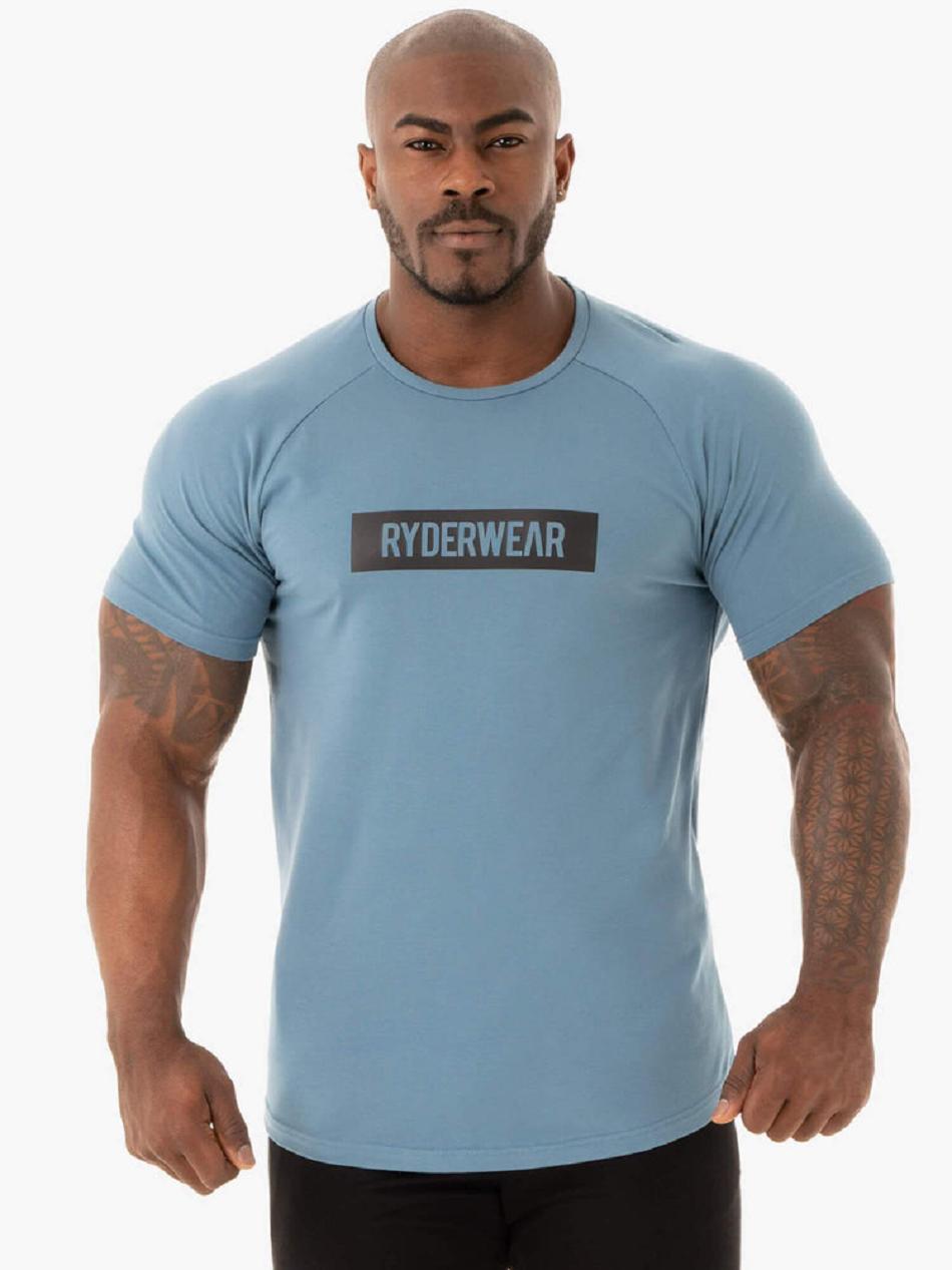 Blue Men\'s Ryderwear Base T-Shirt Top | 137Y74843