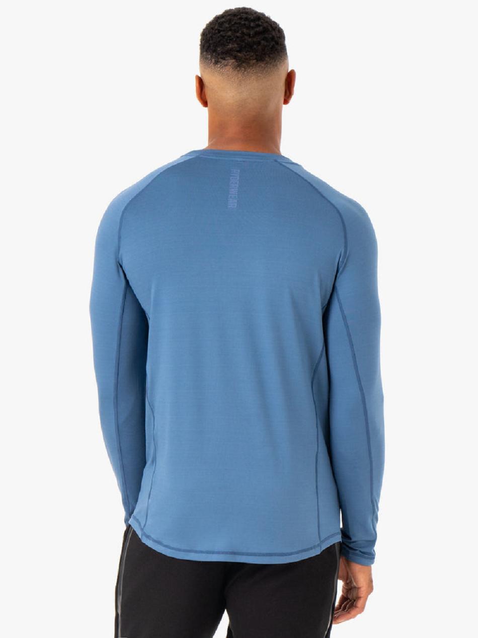 Blue Men's Ryderwear Enhance Long Sleeve Training Top Top | XG8960378