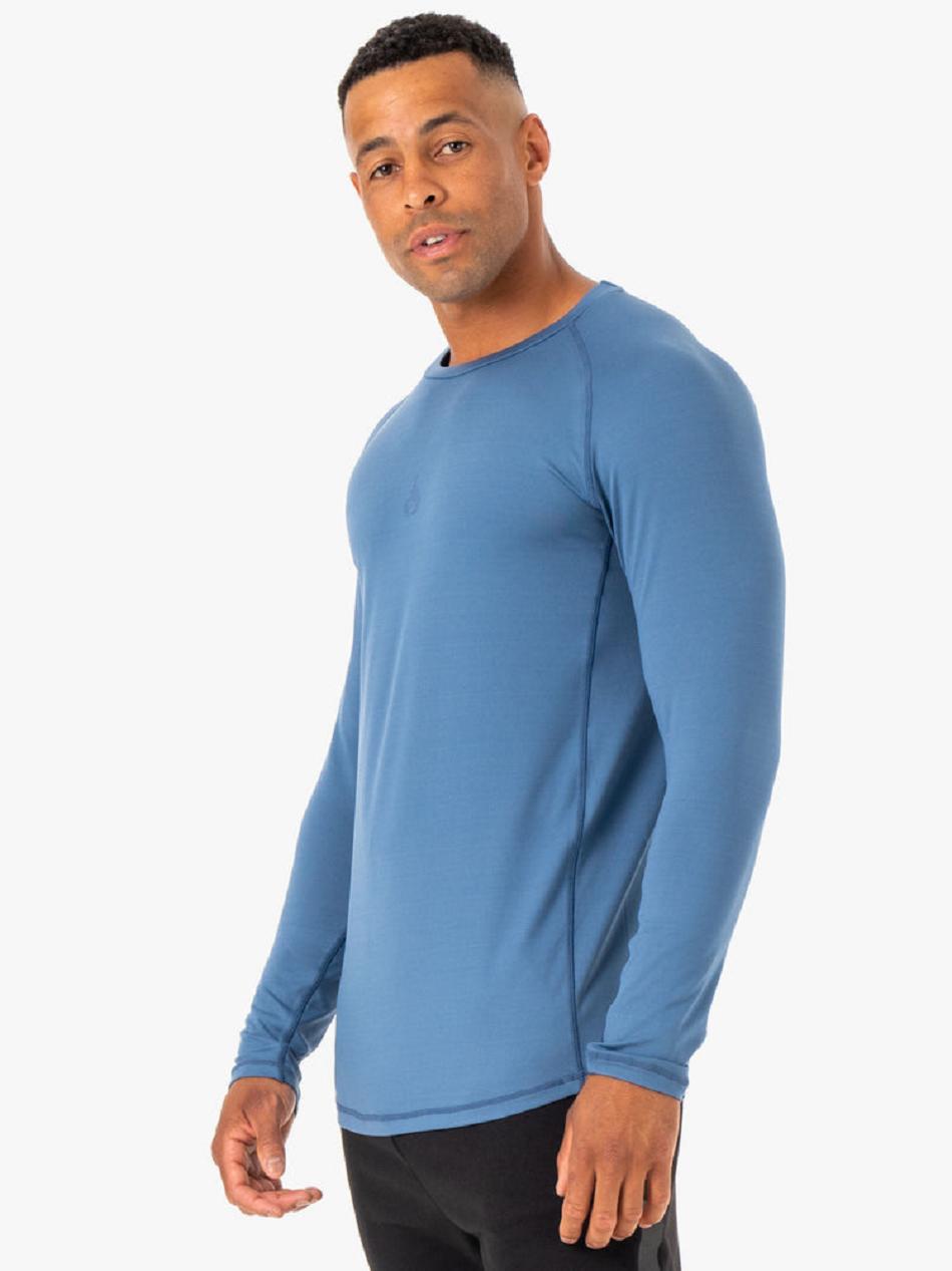 Blue Men's Ryderwear Enhance Long Sleeve Training Top Top | XG8960378