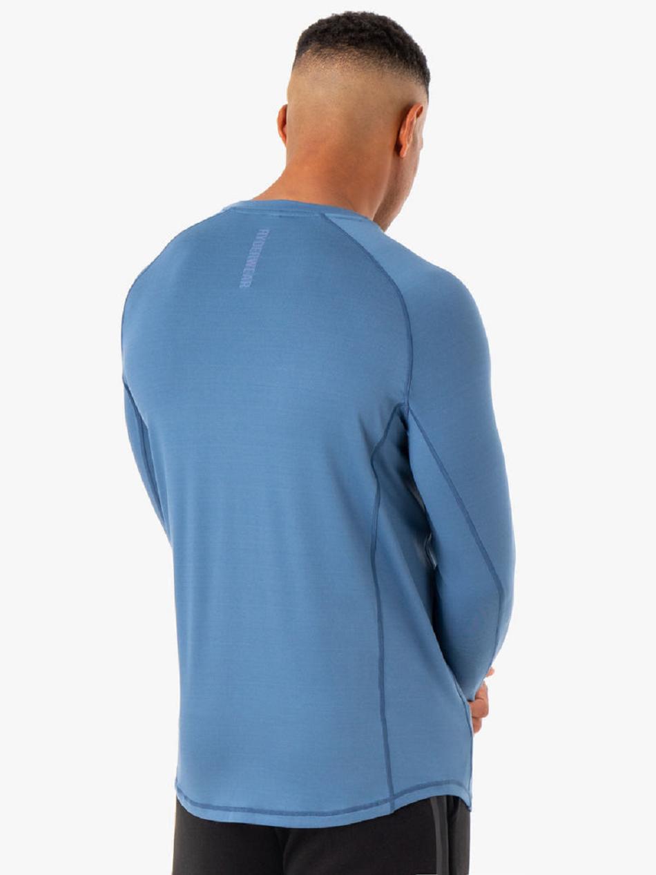 Blue Men's Ryderwear Enhance Long Sleeve Training Top Top | XG8960378