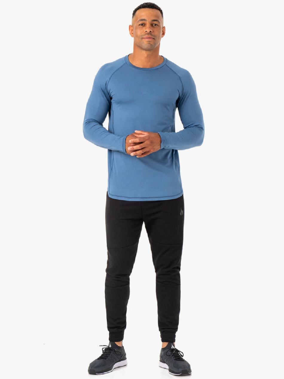 Blue Men's Ryderwear Enhance Long Sleeve Training Top Top | XG8960378