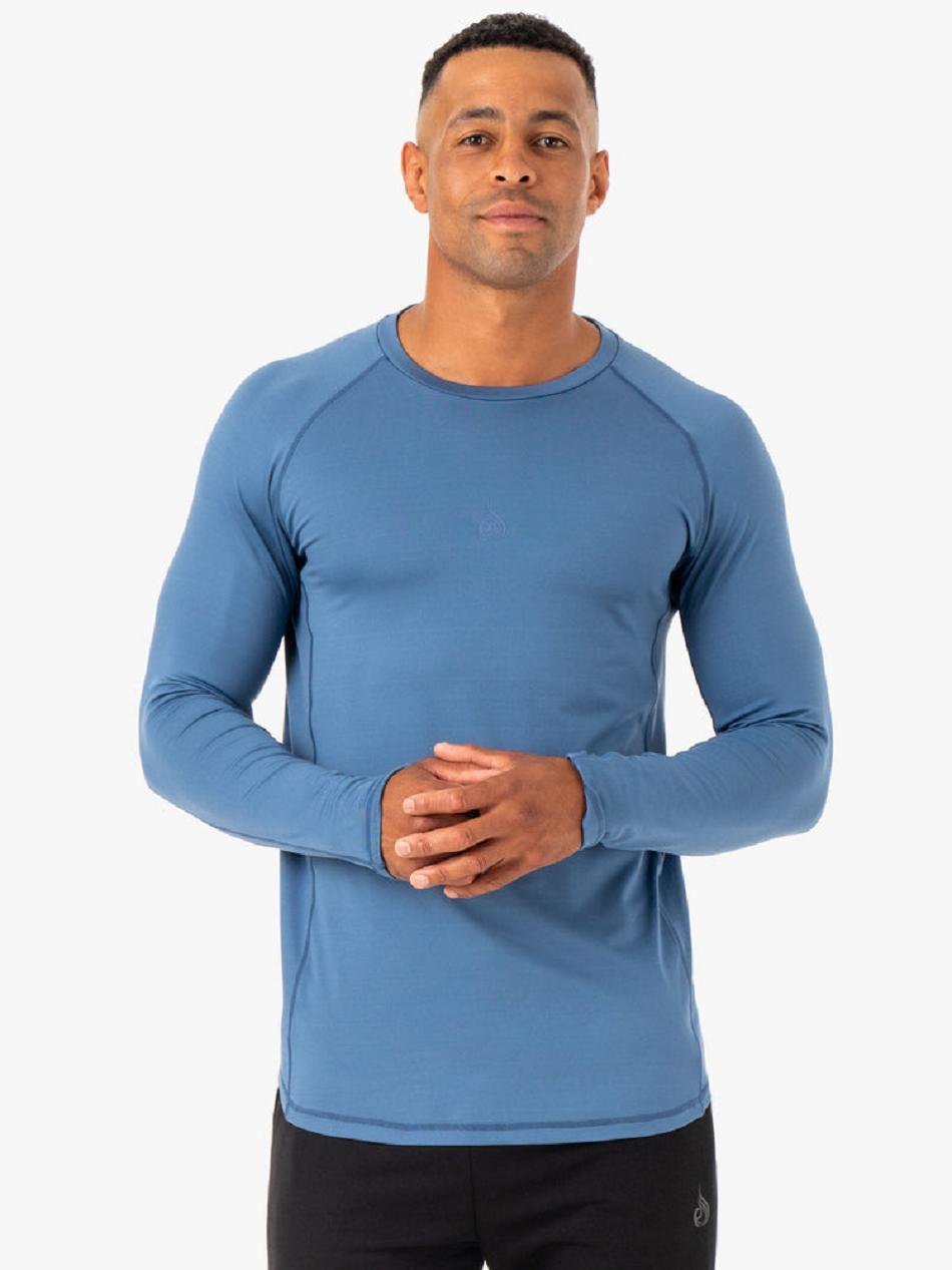 Blue Men\'s Ryderwear Enhance Long Sleeve Training Top Top | XG8960378