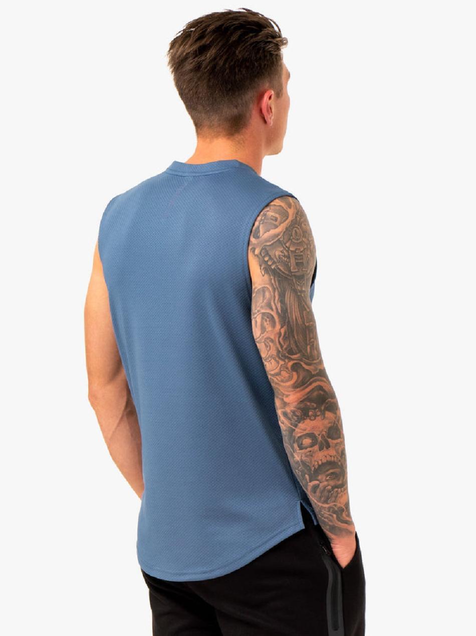 Blue Men's Ryderwear Enhance Muscle Tank Top | 137T60427