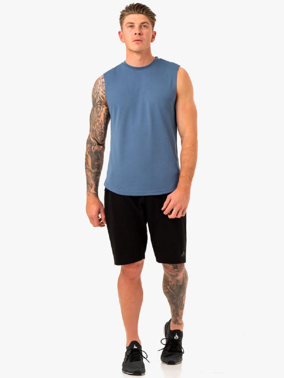 Blue Men's Ryderwear Enhance Muscle Tank Top | 137T60427