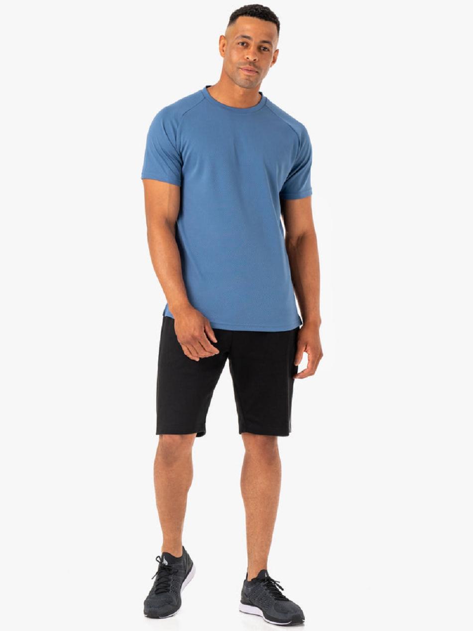 Blue Men's Ryderwear Enhance T-Shirt Top | 5G8523564