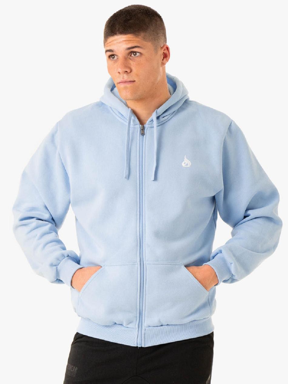 Blue Men\'s Ryderwear Essential Zip Up Jackets | 93YH26842