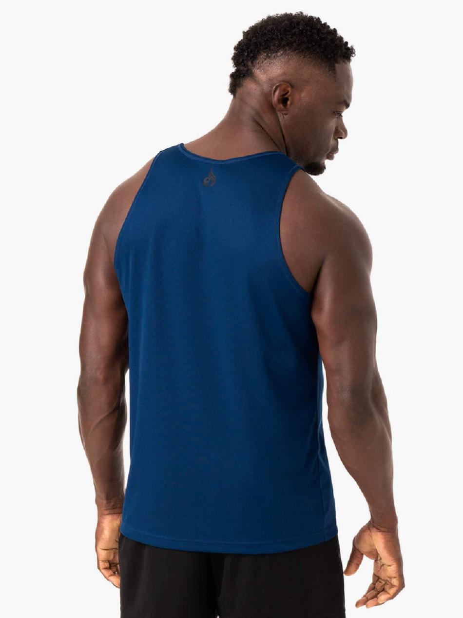 Blue Men's Ryderwear Heighten Mesh Regular Tanks | OKT67275